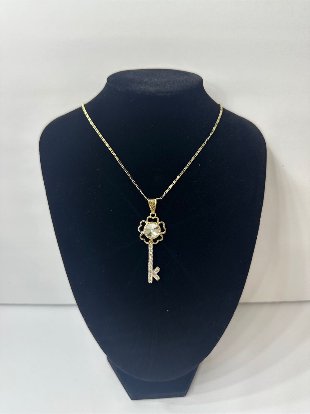 Gold-Plated Key Necklace